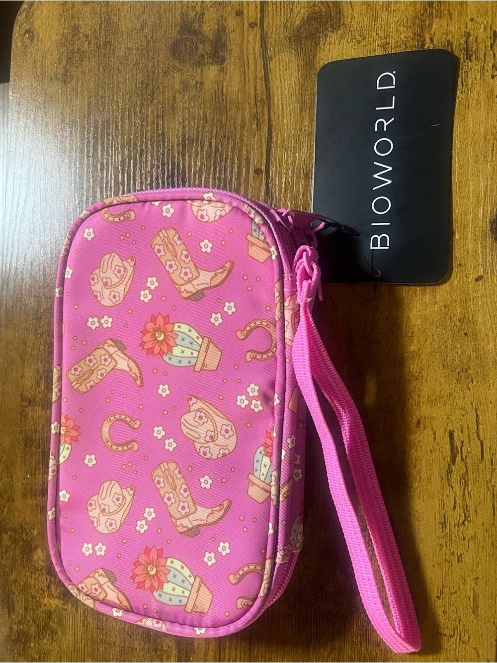 Bioworld Hot Pink Western Motif Wristlet Pouch